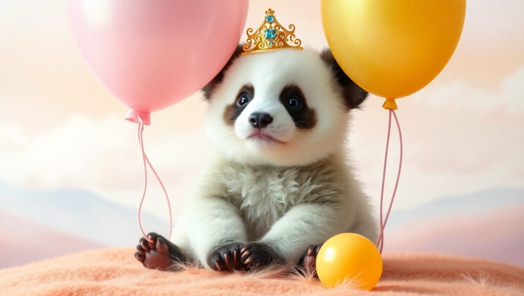 Royal Panda in a Dreamy Land – free AI stock image