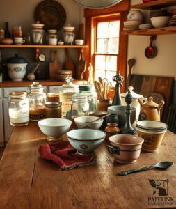 Rustic Collection of Vintage Kitchen Objects – free AI stock image