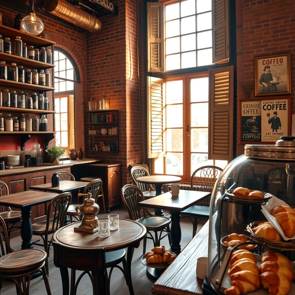 Rustic Vintage Coffee Shop Interior – free AI stock image
