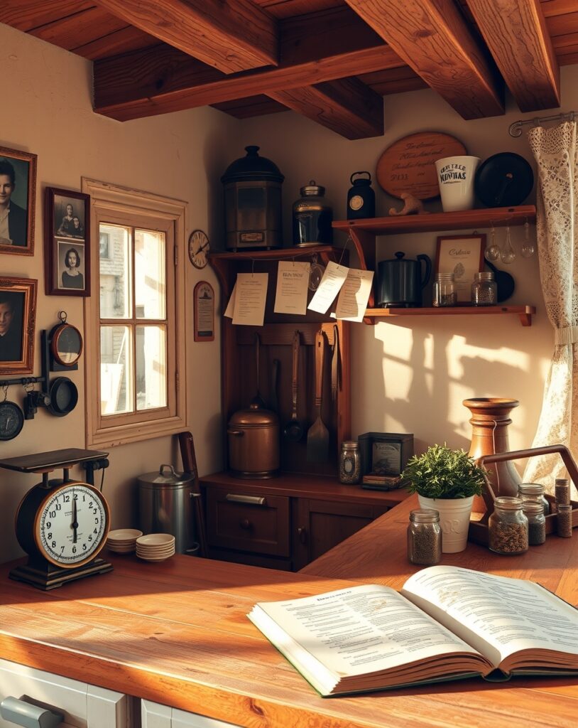 Rustic Vintage Kitchen with Antique Utensils – free AI stock image