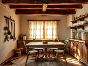Rustic Vintage Kitchen with Antique Utensils – free AI stock image
