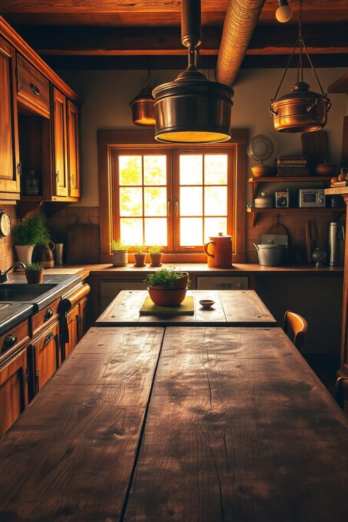 Rustic Vintage Kitchen with Antique Utensils – free AI stock image