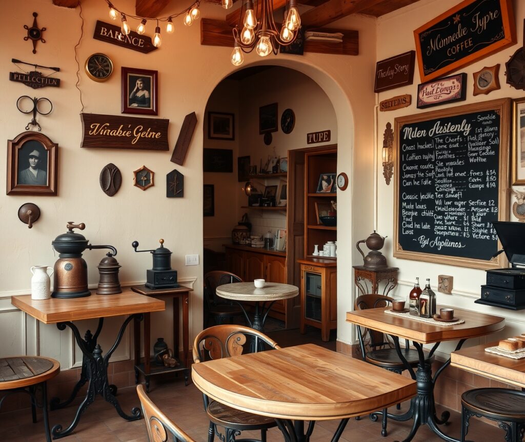 Rustic Vintage Style Coffee Shop – free AI stock image