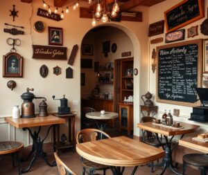 Rustic Vintage Style Coffee Shop – free AI stock image