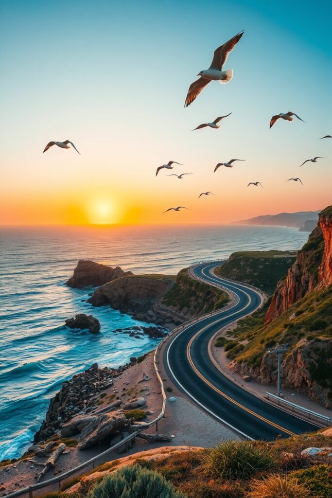 A Scenic Journey Through Coastal Landscapes – free AI stock image