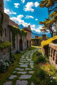 A Scenic Journey Through Ancient Ruins – free AI stock image