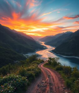 A Scenic Journey Through Serene Landscapes – free AI stock image