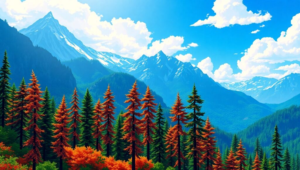 Scenic Pixel Art Landscape Adventure – free AI stock image