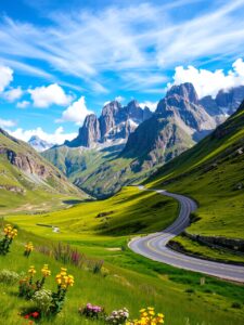 Scenic Road Trip Through Mountain Passes – free AI stock image