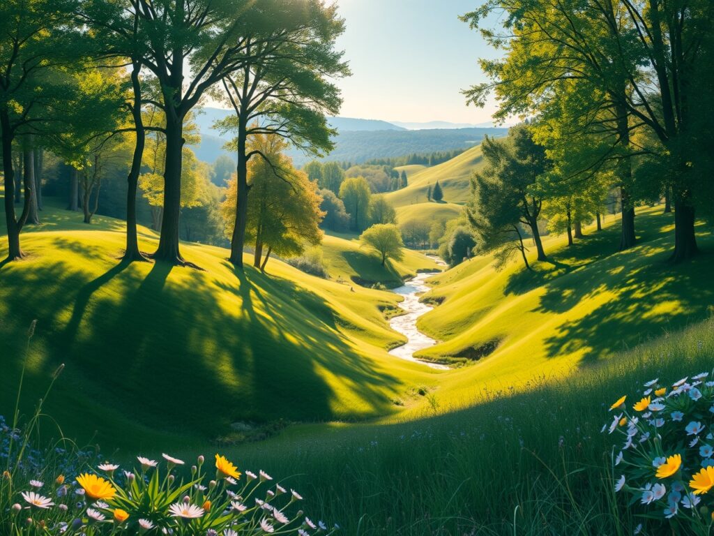 Serene Background of Lush Greenery – free AI stock image
