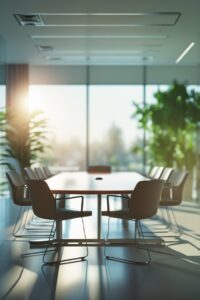 Serene Conference Room with Natural Lighting – free AI stock image