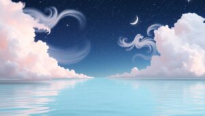 Serene Dreamy Landscape at Night – free AI stock image