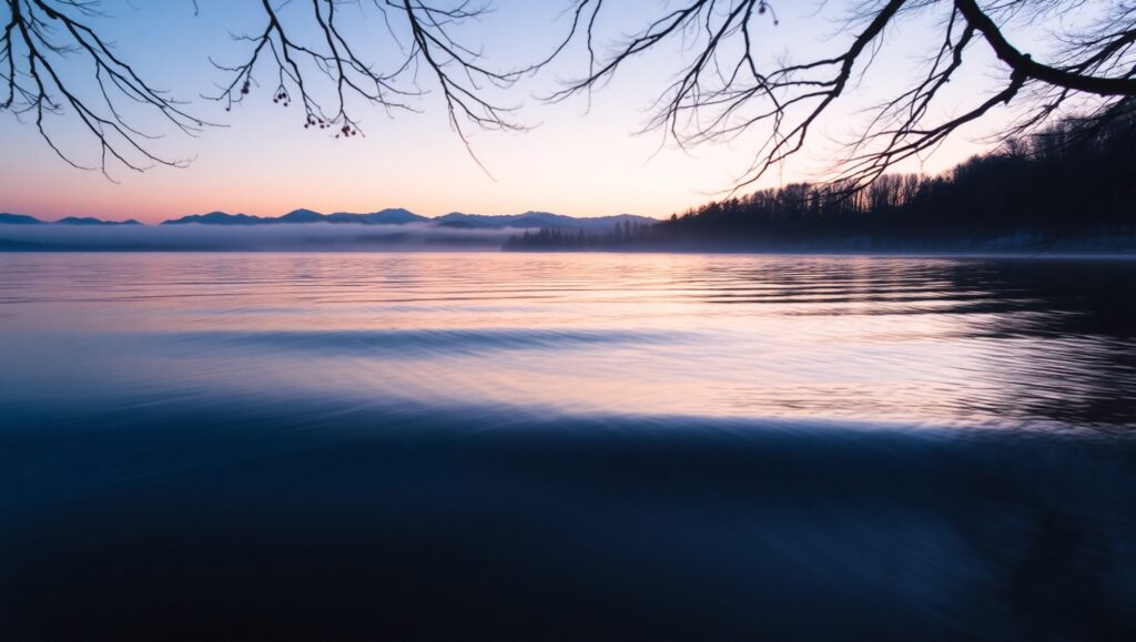 Serene Dusk Reflections – free AI stock image