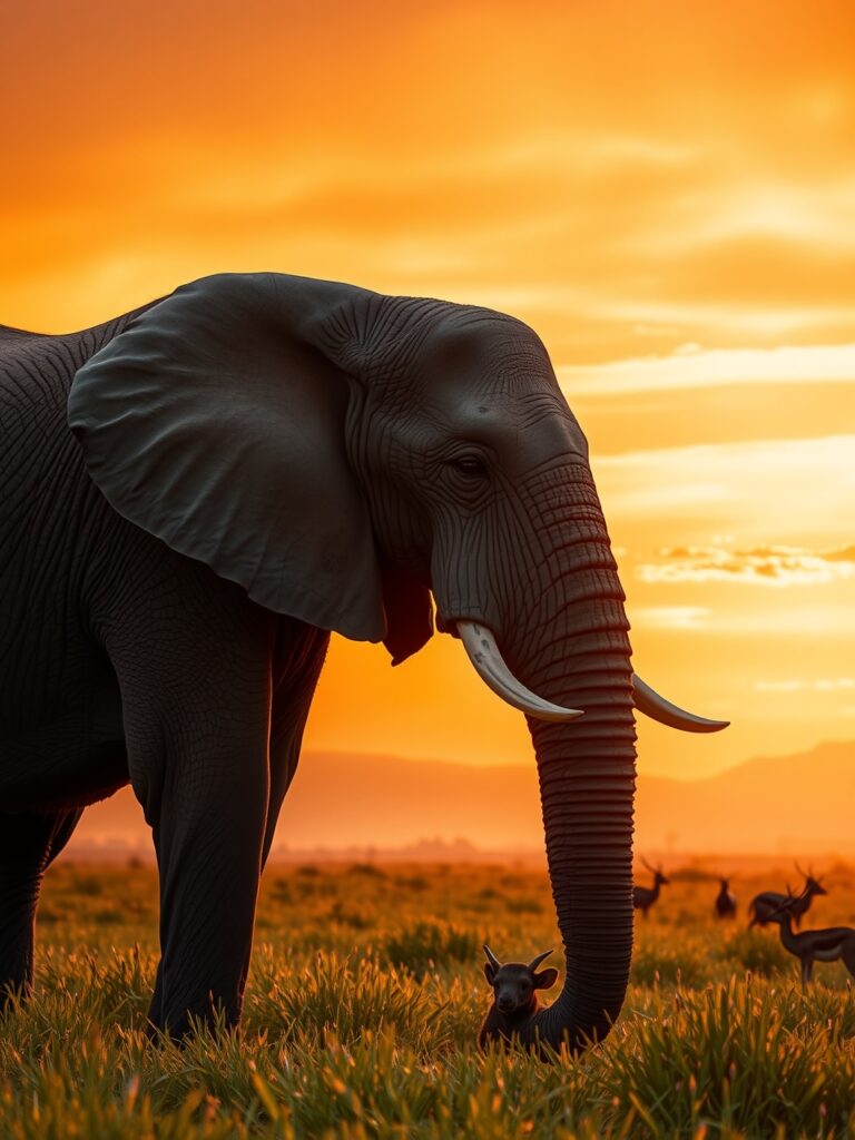 A Serene Encounter with a Majestic Elephant – free AI stock image