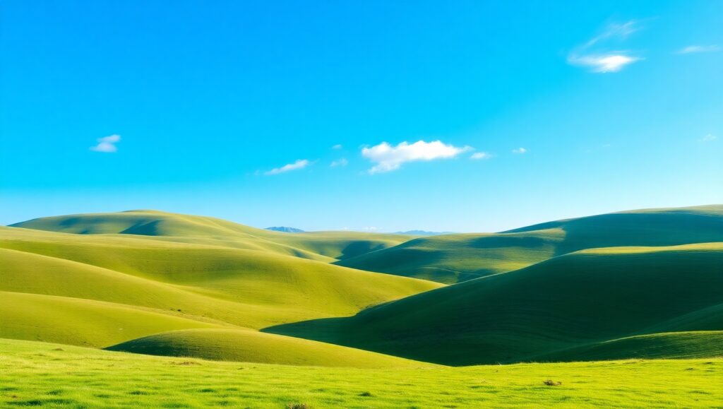 Serene Flat Landscape with Hills – free AI stock image