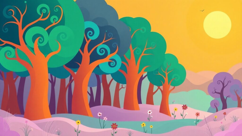 Serene Forest at Dawn – free AI stock image