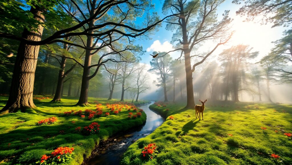 Serene Forest Overhead Perspective – free AI stock image