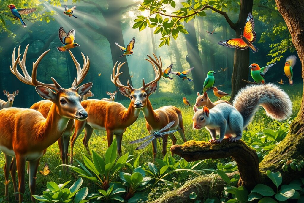A Serene Gathering of Forest Animals – free AI stock image