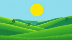 Serene Hills in Flat Design – free AI stock image