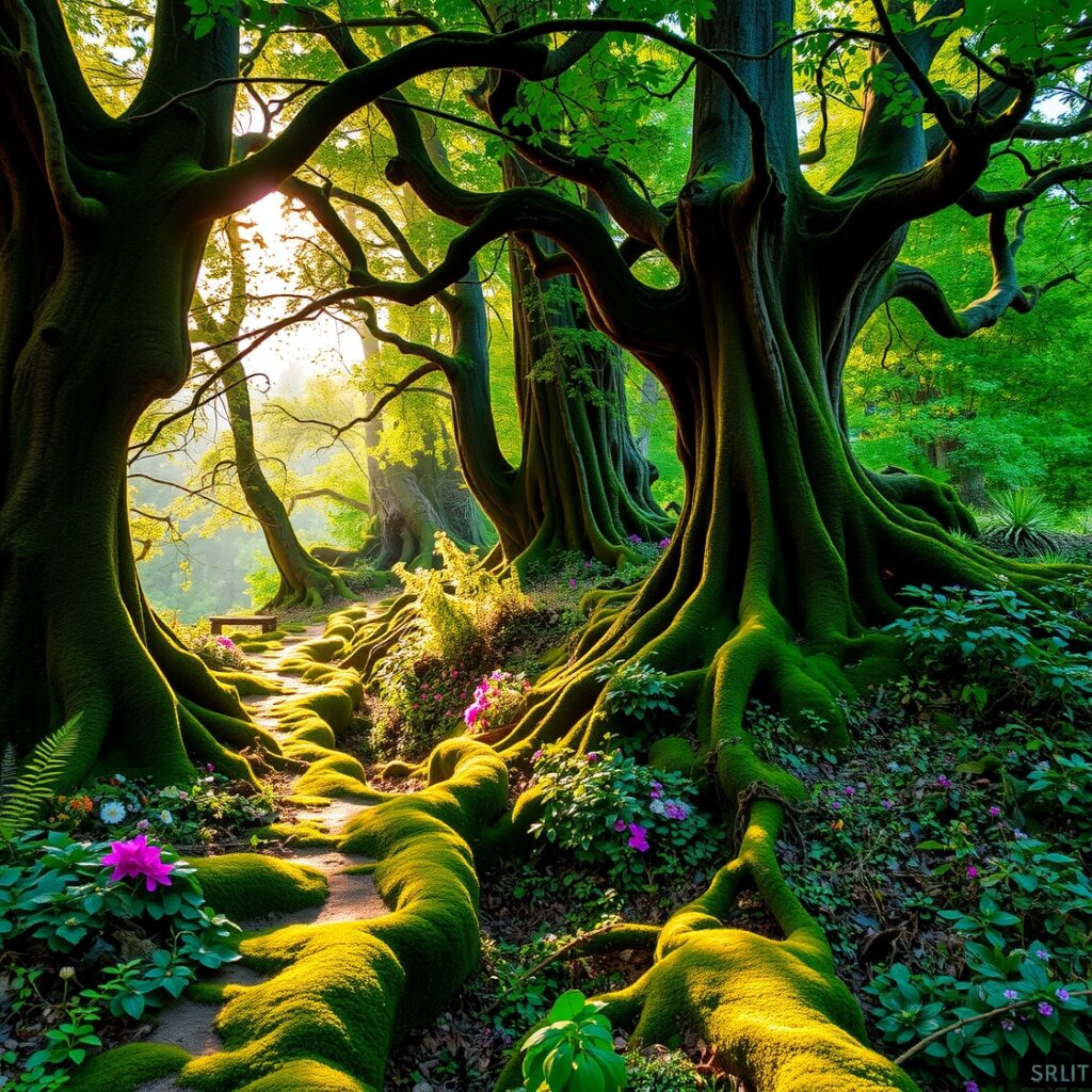 A Serene Journey Through Enchanted Forests – free AI stock image