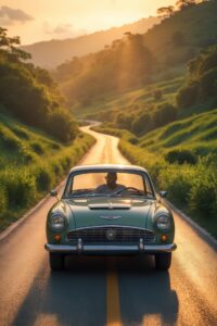 Serene Journey in a Vintage – free AI stock image