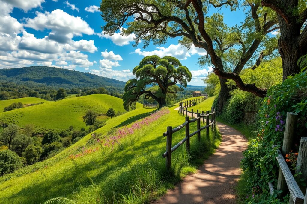 A Serene Journey Through Lush Green Landscapes – free AI stock image