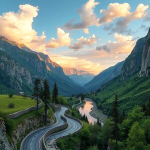 A Serene Journey Through Mountain Landscapes – free AI stock image