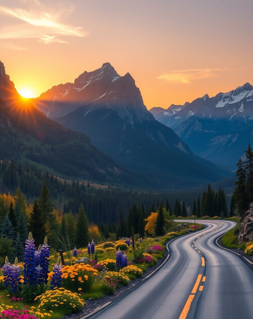 A Serene Journey Through the Mountains – free AI stock image