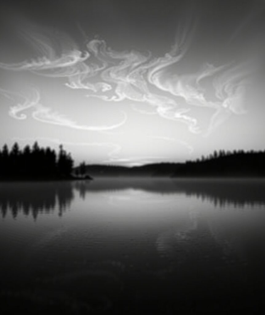 A Serene Monochrome Landscape at Dusk – free AI stock image