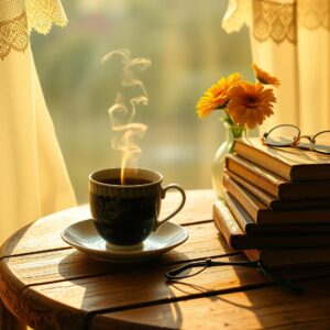 A Serene Morning Coffee Ritual – free AI stock image