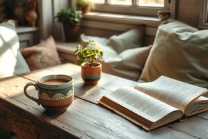 Serene Morning Coffee Ritual at Home – free AI stock image
