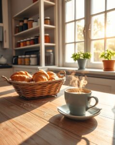 A Serene Morning in a Cozy Kitchen – free AI stock image