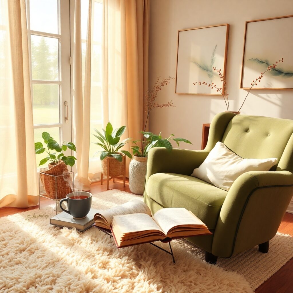 Serene Morning Routine in a Cozy Home – free AI stock image