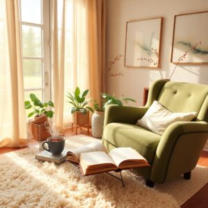 Serene Morning Routine in a Cozy Home – free AI stock image