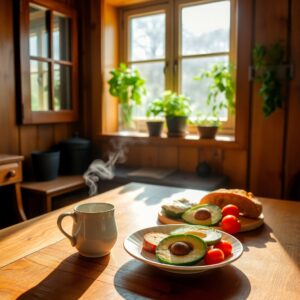 Serene Morning Routine in a Cozy Kitchen – free AI stock image