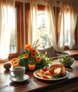 Serene Morning Routine in a Cozy Kitchen – free AI stock image