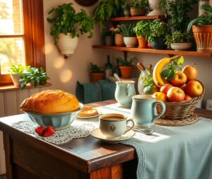 Serene Morning Routine in a Cozy Kitchen – free AI stock image