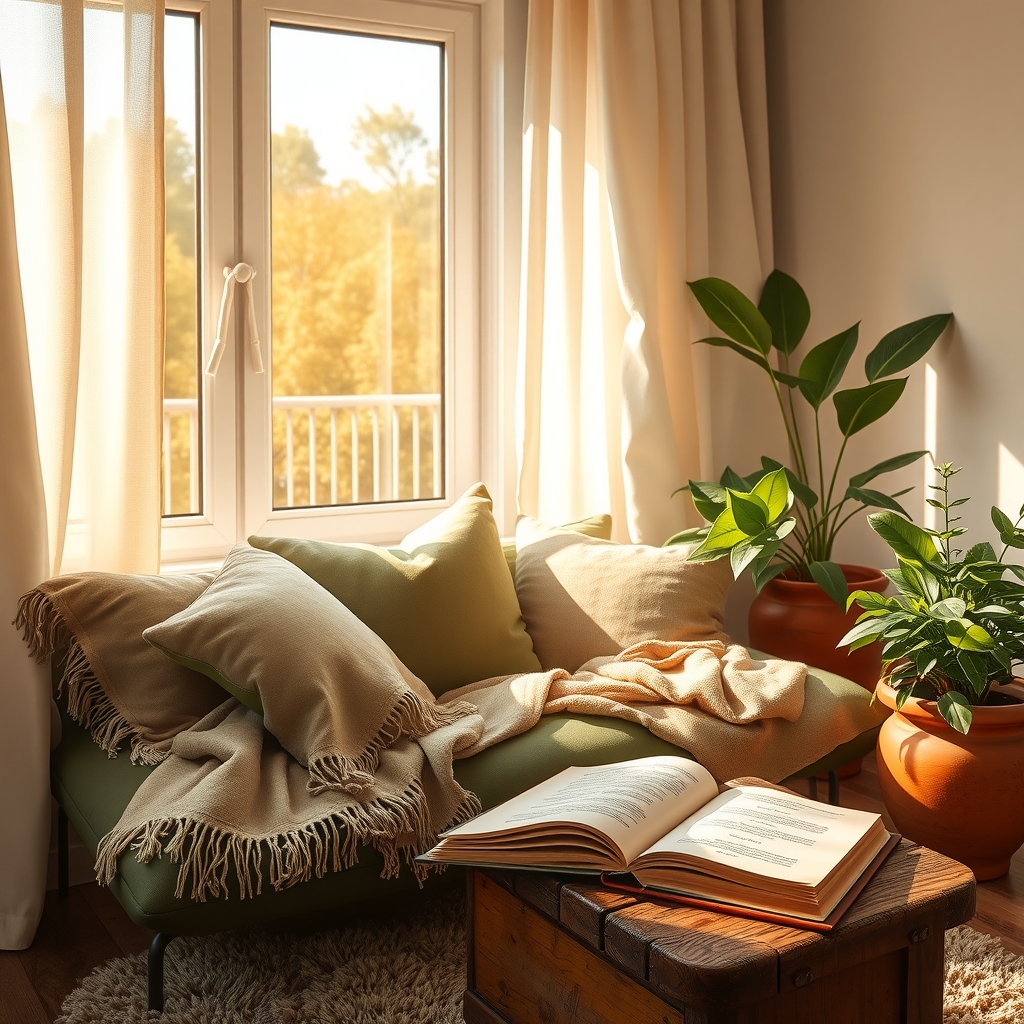 Serene Morning Routine in a Cozy Space – free AI stock image