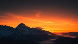 Serene Mountain Landscape in Duotone – free AI stock image