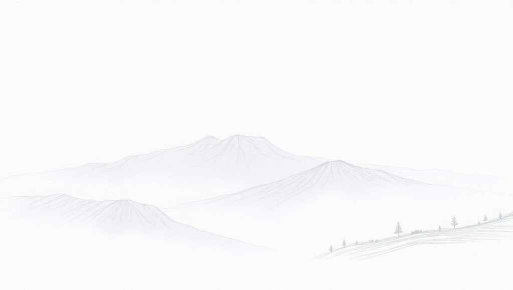 Serene Mountain Landscape Sketch – free AI stock image