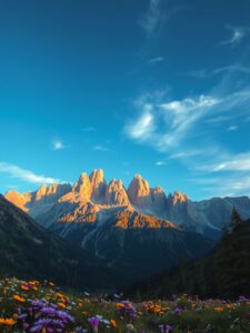 Serene Mountains Under a Clear Sky – free AI stock image
