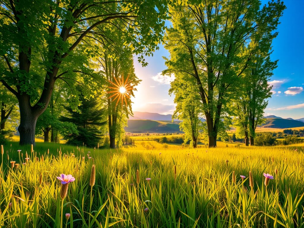 Serene Natural Background with Lush Greenery – free AI stock image