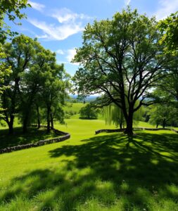 Serene Natural Background with Lush Greenery – free AI stock image