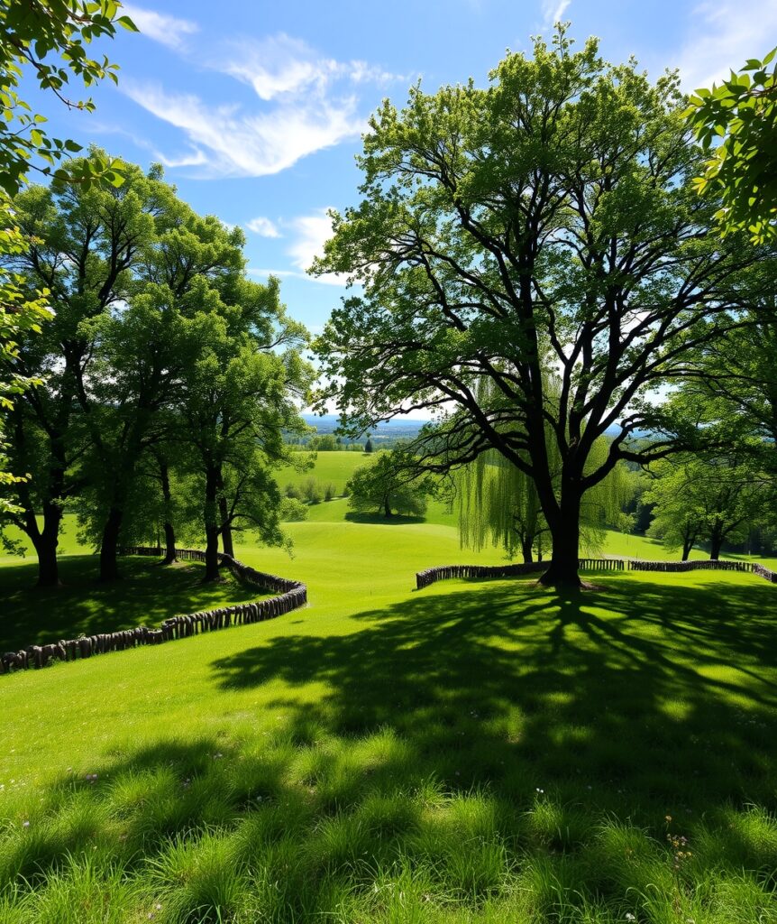 Serene Natural Background with Lush Greenery – free AI stock image