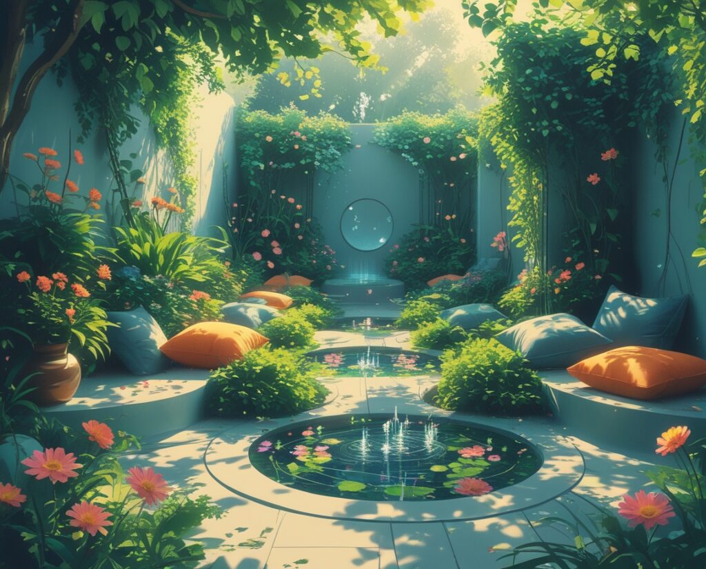 Serene Pet Sanctuary for Meditation – free AI stock image