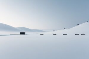 Serene Snow-Covered Minimalist Landscape – free AI stock image