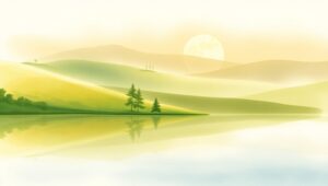 Serene Sunset Over Rolling Hills g8f – free AI stock image