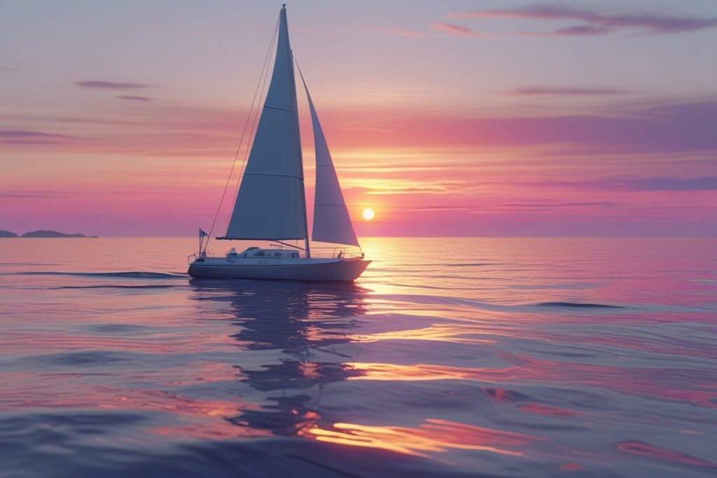 Serene Sunset Over Tranquil Waters – free AI stock image