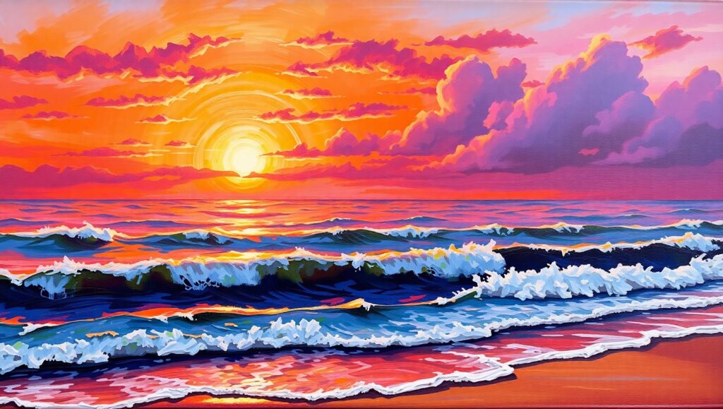 Serene Sunset Over Tranquil Waters K0v – free AI stock image