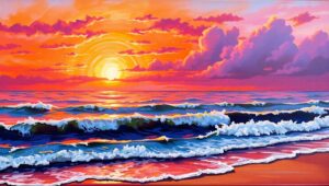 Serene Sunset Over Tranquil Waters K0v – free AI stock image